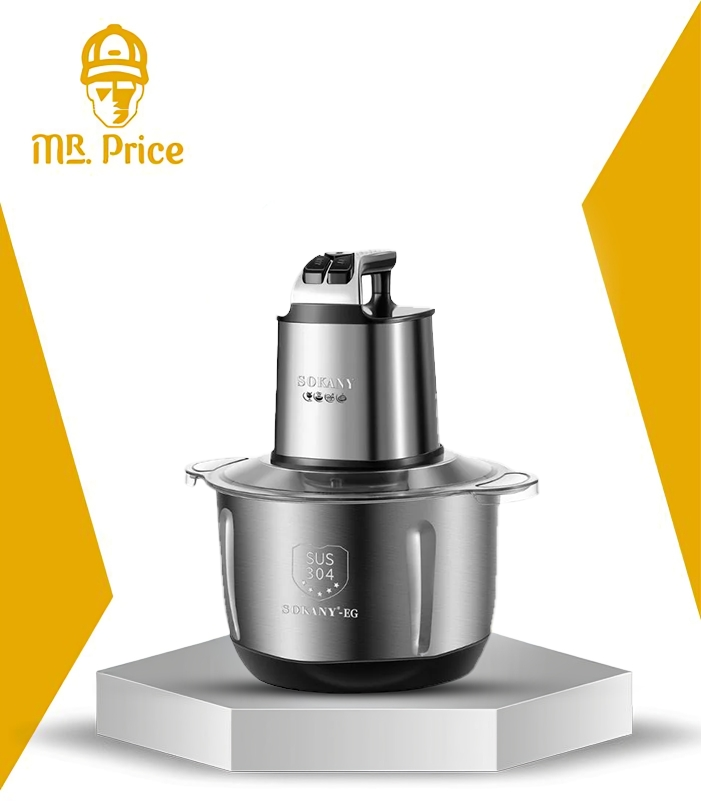 Sokany 1000W electric chopper and mincer with 5.5L stainless steel bowl and 6 blades