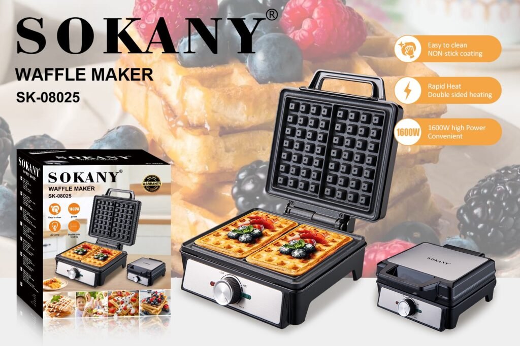 وافل ميكر سوكاني 2 قطعة فوليم 1600 وات موديل SK-08025