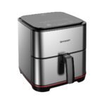 قلاية هوائية شارب بدون زيت سعة 7 لتر – 1650 وات – شاشة لمس – استانلس × زجاج – KF-AF70RT-ES2