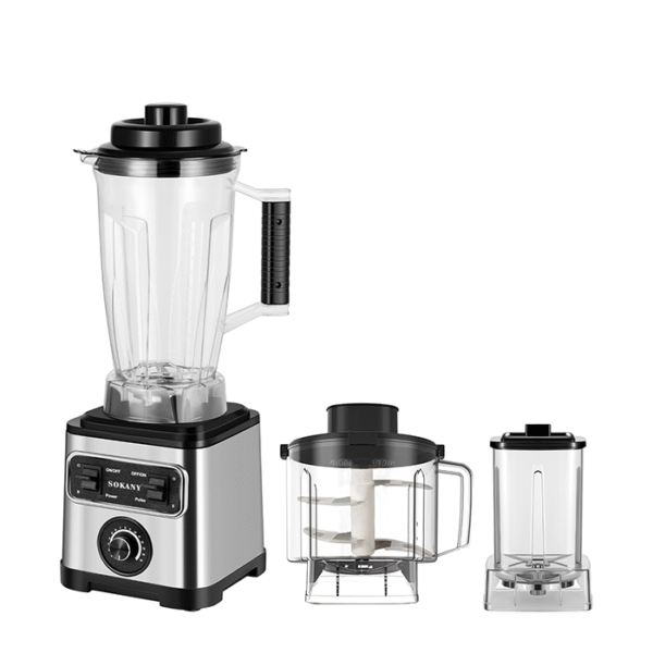 خلاط سوكاني ستانلس ستيل 3×1 6600 وات 15 سرعه 3 لتر موديل SK-3333