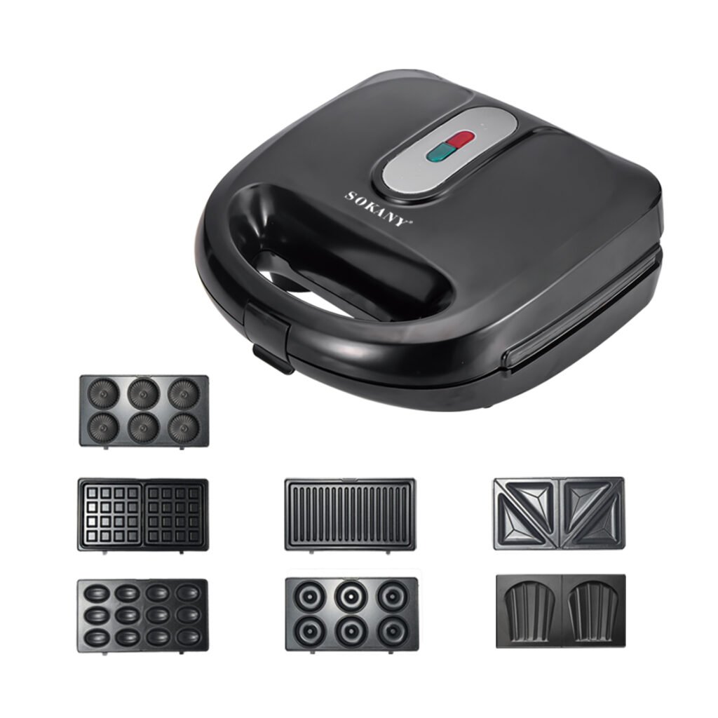 ساندوتش ميكر سوكاني — 7 قطع | 750 وات | KJ-907 سطح غير لاصق