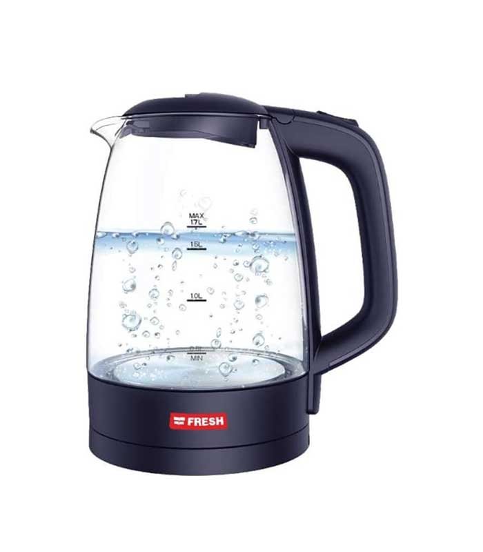 غلاية كهربائية فريش زجاجية 1.7 لتر 2200 وات – تصميم أنيق وسريع الغليان