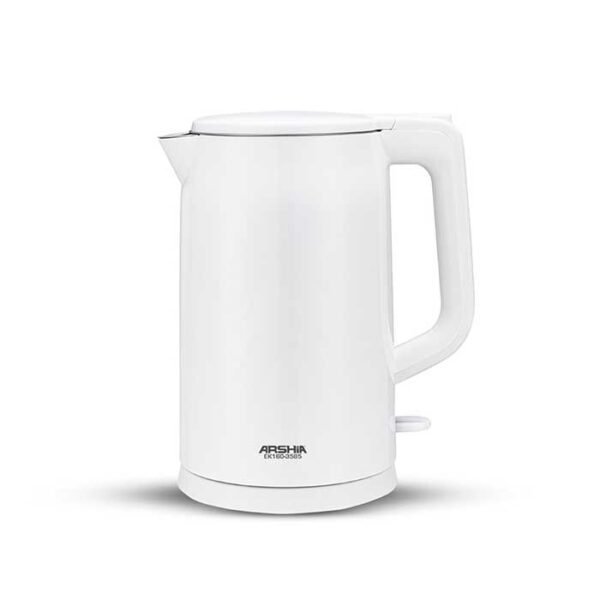 غلاية كهربائية أرشيا 1.7 لتر – EK160-3585 (أبيض) | غليان سريع وتصميم مزدوج الجدار بقدرة 1800 وات
