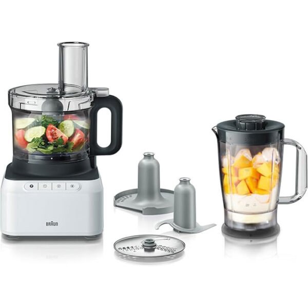 محضر طعام براون 800 وات - FP3131 | وعاء 2.1 لتر وخلاط 1.2 لتر متعدد الاستخدامات بتصميم أنيق