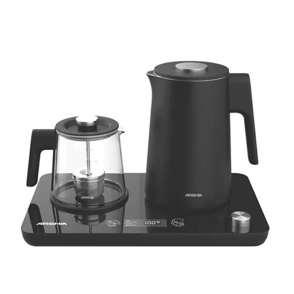 غلاية أرشيا مع صينية وإبريق شاي زجاجي – 1.7 لتر – 2000 وات – T050-3192 | تحكم ذكي وتصميم أنيق لتحضير شاي مثالي