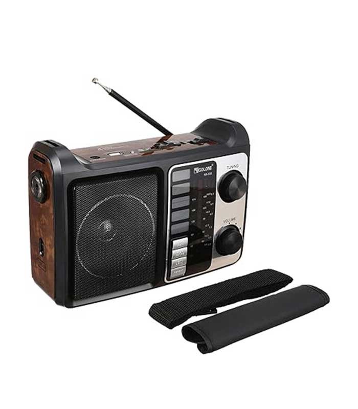 راديو جولون RX-333 كلاسيكي محمول بترددات FM/AM/SW وصوت قوي – يعمل بالكهرباء أو البطاريات